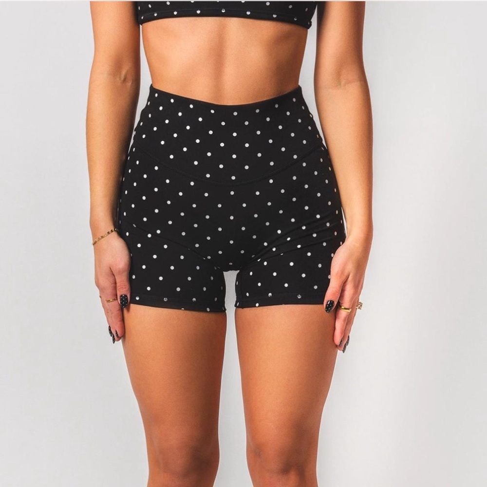 Stylish Black Polka Dot High-Waist Women's Shorts
